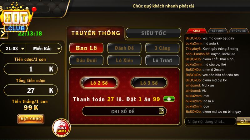 Các hình thức chơi lô đề HITCLUB phổ biến