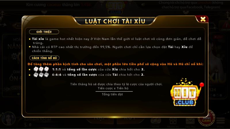 Cách chơi Tài Xỉu HITCLUB đúng cách