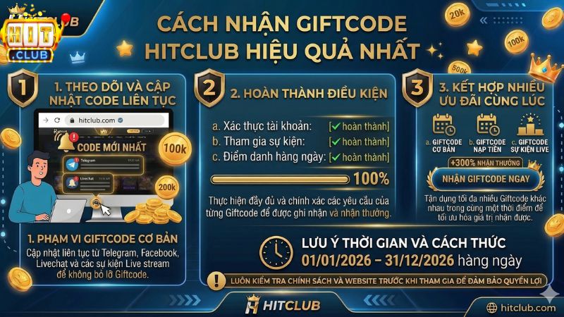 Cách nhận Giftcode Hitclub hiệu quả nhất